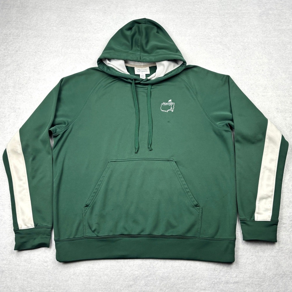 Masters Performance Mens Green Tech Hoodie Sweatshirt Large Golf Tournament L